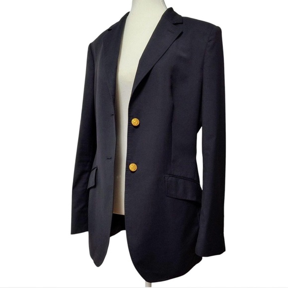 Brooks Brothers Navy Wool Blazer with Gold Buttons, 12 - Picture 3 of 9